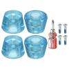 PATIKIL Roller Skate Toe Stops with Screwdriver, 2 Pair 82A Rubber Brake Stoppers Block for Roller Skate Accessories Replacement, Clear Blue view 1