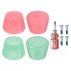 PATIKIL Roller Skate Toe Stops with Screwdriver, 2 Pair 82A Rubber Brake Stoppers Block for Roller Skate Accessories Replacement, Green Pink view 1