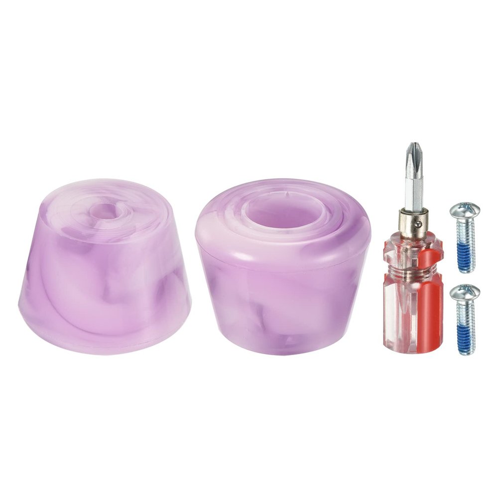 PATIKIL Roller Skate Toe Stops with Screwdriver, 1 Pair 82A Rubber Brake Stoppers Block for Roller Skate Accessories Replacement, Mixed Purple White