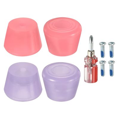 PATIKIL Roller Skate Toe Stops with Screwdriver, 2 Pair 82A Rubber Brake Stoppers Block for Roller Skate Accessories Replacement, Pink Purple