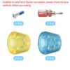 PATIKIL Roller Skate Toe Stops with Screwdriver, 2 Pair 82A Rubber Brake Stoppers Block for Roller Skate Accessories Replacement, Clear Blue Yellow view 3