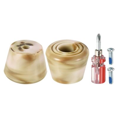 PATIKIL Roller Skate Toe Stops with Screwdriver, 1 Pair 82A Rubber Brake Stoppers Block for Roller Skate Accessories Replacement, Mixed Brown White