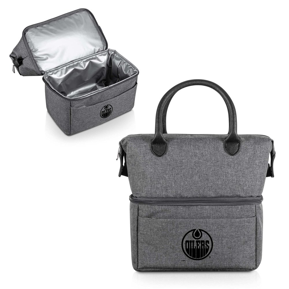 PICNIC TIME NHL Edmonton Oilers Urban Lunch Bag, Cooler Lunch Tote, Insulated Lunch Bag, (Gray with Black Accents)