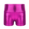 Moggemol Kids Girls Shiny Gymnastic Dance Shorts Yoga Tight Hot Pants Swimming Sports Bottoms Rose 14 Years view 1