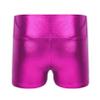 Moggemol Kids Girls Shiny Gymnastic Dance Shorts Yoga Tight Hot Pants Swimming Sports Bottoms Rose 14 Years view 2