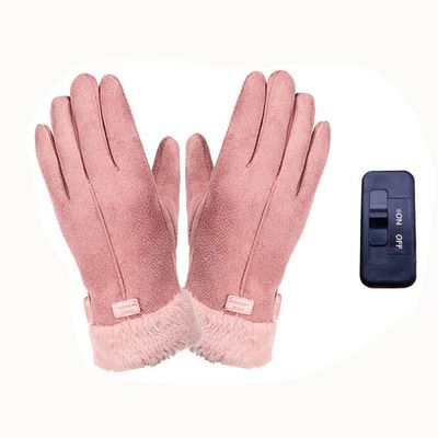 Winter Heated Gloves Comfortable Warm USB Rechargeable Gloves for Women,Pink 3 Heating Levels Gloves with Touchscreen,Electric Heated Gloves for Motorcycle Cycling Typing Sport Fishing Heated Gloves-B