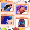 Woanger 3 Pcs Thickened Extra Large Sports Ball Bag Mesh Soccer Net Ball Bag Drawstring Bags Team Work for Holding Basketball, Volleyball, Baseball with Shoulder Strap, 35.4 x 27.5 Inch(Royal Blue) view 3