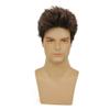 Dai Cloud Mens Short Brown Wig Short Fluffy Hair Natural Looking Synthetic Halloween Cosplay Costume Male Wigs view 2