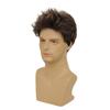 Dai Cloud Mens Short Brown Wig Short Fluffy Hair Natural Looking Synthetic Halloween Cosplay Costume Male Wigs view 3
