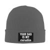 Kkaingg Your Dad is My Cardio Beanie Hats for Women Men Black Winter Hat Womens Beanies Knit Skull Cap Deep Heather view 2