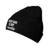 Kkaingg Your Dad is My Cardio Beanie Hats for Women Men Black Winter Hat Womens Beanies Knit Skull Cap Black view 1