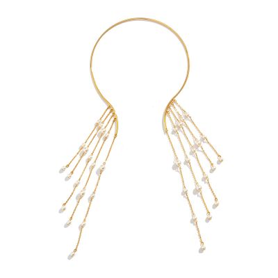 Long Tassel Necklace Imitation Pearl Necklace Pendant For Women, Wedding Bridal Necklace Classic Necklace Jewelry Necklace Women's Gift Tassel Necklace Long Drop Pearl Decoration (14.5cm*35cm, Black Color)