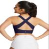 baleaf Women's Swim Bra Tops Modest High Neck Push Up Crop Tank Bikini Top Athletic Sports Swimsuits Bathing Suit Under Rash Guard Dark Blue 40 view 2