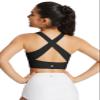 baleaf Women's Swim Bra Tops Modest High Neck Push Up Crop Tank Bikini Top Athletic Sports Swimsuits Bathing Suit Under Rash Guard Black 42 view 2