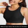 baleaf Women's Swim Bra Tops Modest High Neck Push Up Crop Tank Bikini Top Athletic Sports Swimsuits Bathing Suit Under Rash Guard Black 42 view 4