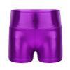 JEATHA Girls Shiny Metallic Booty Shorts Athletic Gymnastic Sports Tumbling Sparkle Glitter Dance Bottoms Purple 4 view 1