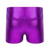 JEATHA Girls Shiny Metallic Booty Shorts Athletic Gymnastic Sports Tumbling Sparkle Glitter Dance Bottoms Purple 4 view 2