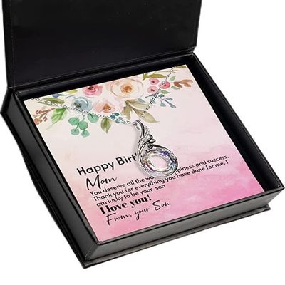 zapbest Rising Phoenix Necklace Luxury Box Happy Birthday Mom, Mothers Birthday Necklace, I Love You So Much, From Your Son, From Loving Son, Rising Phoenix