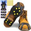 Sfee 4 Pairs Ice Cleats for Boots Shoes, Snow Grips Cleats for Ice and Snow Anti-Slip Rubber Traction Cleats for Walking on Snow and Ice 10 Steel Studs Crampons for Hiking, Walking, Climbing, Jogging view 1
