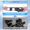 Sfee 4 Pairs Ice Cleats for Boots Shoes, Snow Grips Cleats for Ice and Snow Anti-Slip Rubber Traction Cleats for Walking on Snow and Ice 10 Steel Studs Crampons for Hiking, Walking, Climbing, Jogging view 3