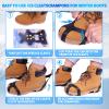 Sfee 4 Pairs Ice Cleats for Boots Shoes, Snow Grips Cleats for Ice and Snow Anti-Slip Rubber Traction Cleats for Walking on Snow and Ice 10 Steel Studs Crampons for Hiking, Walking, Climbing, Jogging view 4