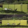 Camping Windbreak Tarp Windscreen Privacy Screen Wall Pole Beach Outdoor Folding (Olive) view 2