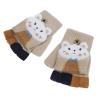 PURFUN Cartoon Cat Rabbit Knitted Half & Full Finger Gloves with Flip Top, Kids Students Winter Warm Writing Reading Gloves, Cold-Proof Cycling Camping Ski Mitts for 3-10 Yrs Girls Boys view 3