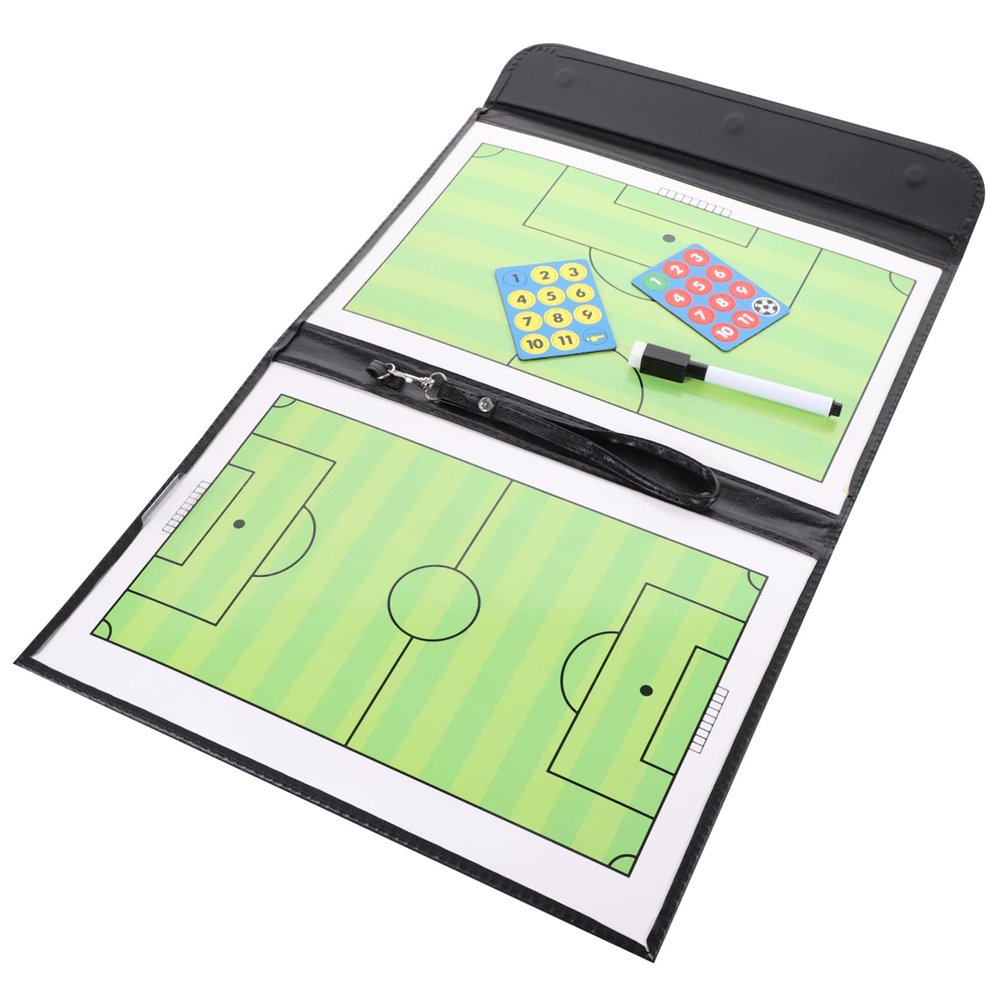 BESPORTBLE Football Board for Training and Strategy Portable Three-fold Soccer and Basketball Clipboard Easy to Use Whiteboard for and Players