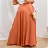 Dokotoo Womens Fashion Clothing Stretch Drawstring Tie Elastic Waist Wide Leg Linen Pants for Women Ladies Dressy Solid Spring Fall Lightweight Oversize Soft Womens Pants with Side Pockets Red L view 4