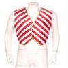 Fldy Men's Christmas Candy Cane Red White Stripe Vest V Neck Button Down Waistcoat Festival Shirt Red&White XX-Large view 3