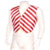 Fldy Men's Christmas Candy Cane Red White Stripe Vest V Neck Button Down Waistcoat Festival Shirt Red&White XX-Large view 4