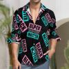 Black Trans Lives Matter Men's Shirt Long Sleeve Casual Button Down T-Shirt Blouse Tee Top XS view 2