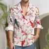 Japanese Koi Fish Cherry Blossoms Men's Shirt Long Sleeve Casual Button Down T-Shirt Blouse Tee Top 5XL view 2