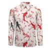Japanese Koi Fish Cherry Blossoms Men's Shirt Long Sleeve Casual Button Down T-Shirt Blouse Tee Top 5XL view 3