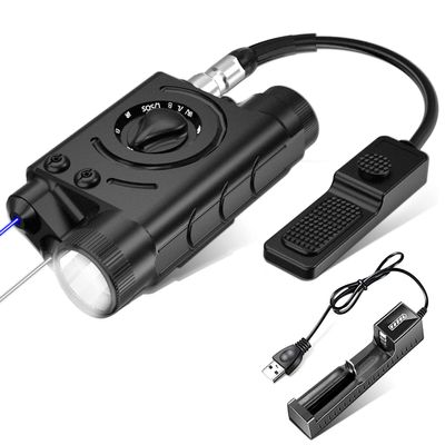 SMSlaser Multi-Function 1000 Lumens Tactical Flashlight and Blue/IR Laser Sight Combo, Weapon Light&Laser Sight Combo with 9-inch Remote Pressure Tapeswitch Compatible with M-Lok and Picatinny Rails