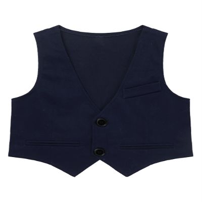 Duoremi Kids Boys Formal Suit Vest Tuxedo Waistcoat Pants Gentleman Wedding Party Clothing Set Navy Blue 16 Years