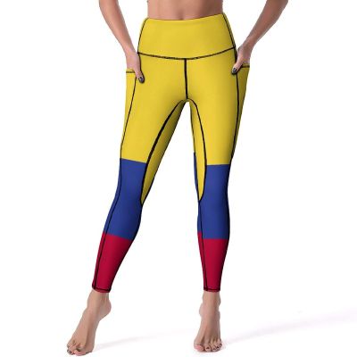 Adugen Origei High Waist Colombia Flag Yoga Pants Tummy Control Womens Fall Fashion 2022 S