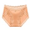 Womens Mid Waist Sexy Lace and Raise The ButtocksPure Brief Panties Womens Underwear Packs Cotton Bikini (Gold, L) view 1