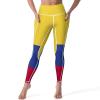 Adugen Origei Women's High Waist Colombia Flag Print Tummy Control Yoga Capris S view 1