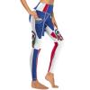 Adugen Origei High Waist Dominican Flag Yoga Pants Tummy Control Womens Fall Fashion 2022 M view 4