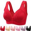 2022 Front Button Breathable Skin-Friendly Cotton Bra, U-Shaped Back 5D Bras Women Front Closure (36/80BC, Bright Red) view 1