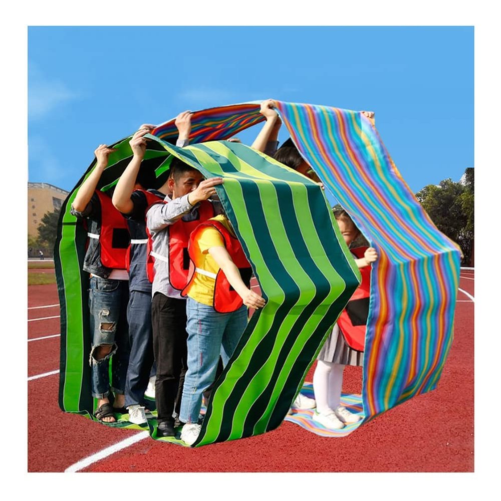 2PCS Teamwork Games Playing Run Mat, Outdoor Field Day Group Building Group Learning Activity Game for 2-18 People (Size : Adult-8M//26FT)