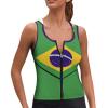 Women's Short Vest Quick Dry Sports Workout Running Top Vest Brazil Flag Yoga Women's Performance Stretchy S view 1