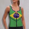 Women's Short Vest Quick Dry Sports Workout Running Top Vest Brazil Flag Yoga Women's Performance Stretchy S view 2
