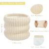 Hicdaw 2Pcs Kids Winter Beanie Hat Scarf Set Warm Knitted Thickened Fleece Lined Skull Scarf Set Toddler Beanie Hat for Boys Girls (Beige) view 4
