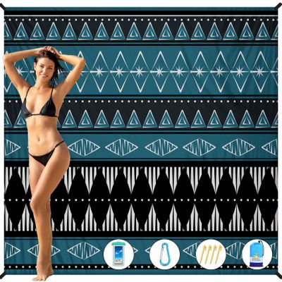 BYDOLL Beach Blanket 78''X81'' Waterproof Sandproof Suits1-4 Adults Oversized Lightweight Large Blanket Picnic Mat for Beach Sand Free Travel Camping Hiking Picnic