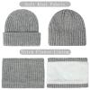 Hicdaw 2Pcs Kids Winter Hat and Scarf Set Winter Hats for Kids Toddler Beanie Hat Fleece Lined Scarf for Boys Girls 2-8 Years view 2