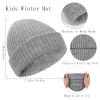 Hicdaw 2Pcs Kids Winter Hat and Scarf Set Winter Hats for Kids Toddler Beanie Hat Fleece Lined Scarf for Boys Girls 2-8 Years view 3