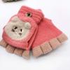 Flip Winter Fingerless Knitted Baby Gloves Mittens Convertible Toddler Warm Top Baby Care (Watermelon Red, One Size) view 3