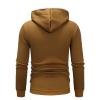 JEsilunmaMY Men's Quarter-Zip Pullover Sweatshirt Long Sleeve Fashion Sweatshirt with Pocket Solid Color Casual Hooded Jumper (Khaki,X-Large) view 3